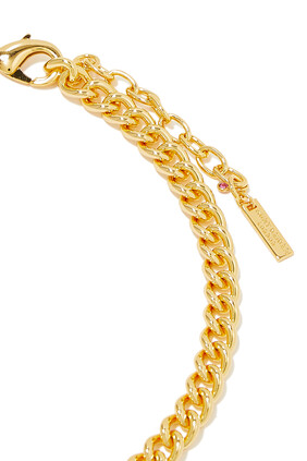 Enamel Charm Bracelet, Brass & Cubic Zirconia
